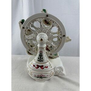 2001 AVON Musical Ferris Wheel Christmas Holiday Porcelain Figurines VTG